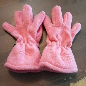 Pink Fleece Kids Gloves
